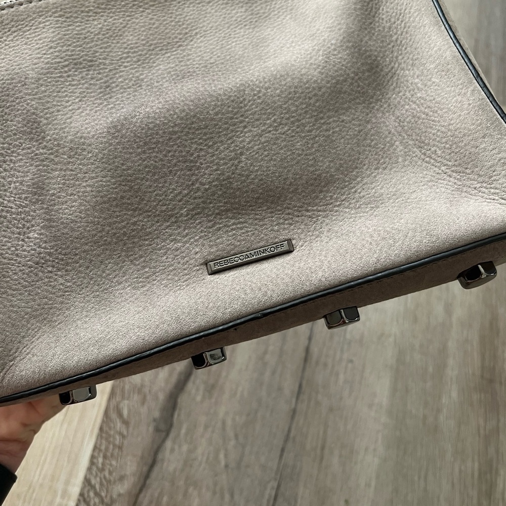 Rebecca Minkoff Taupe Leather Crossbody Bag with Gunmetal Chain - Picture 3 of 9